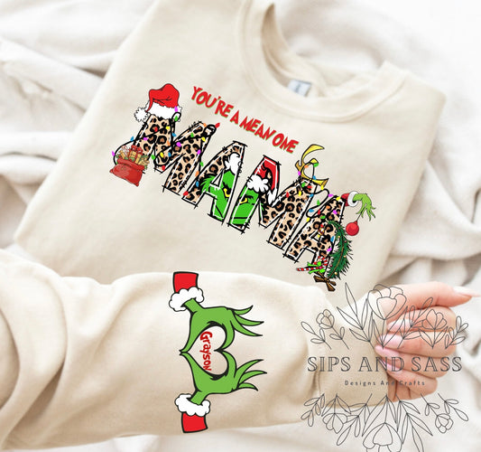 Customized name grinch shirt with sleeve