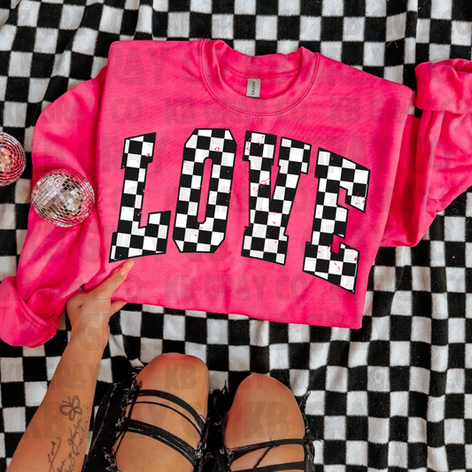 Checkered print - Love