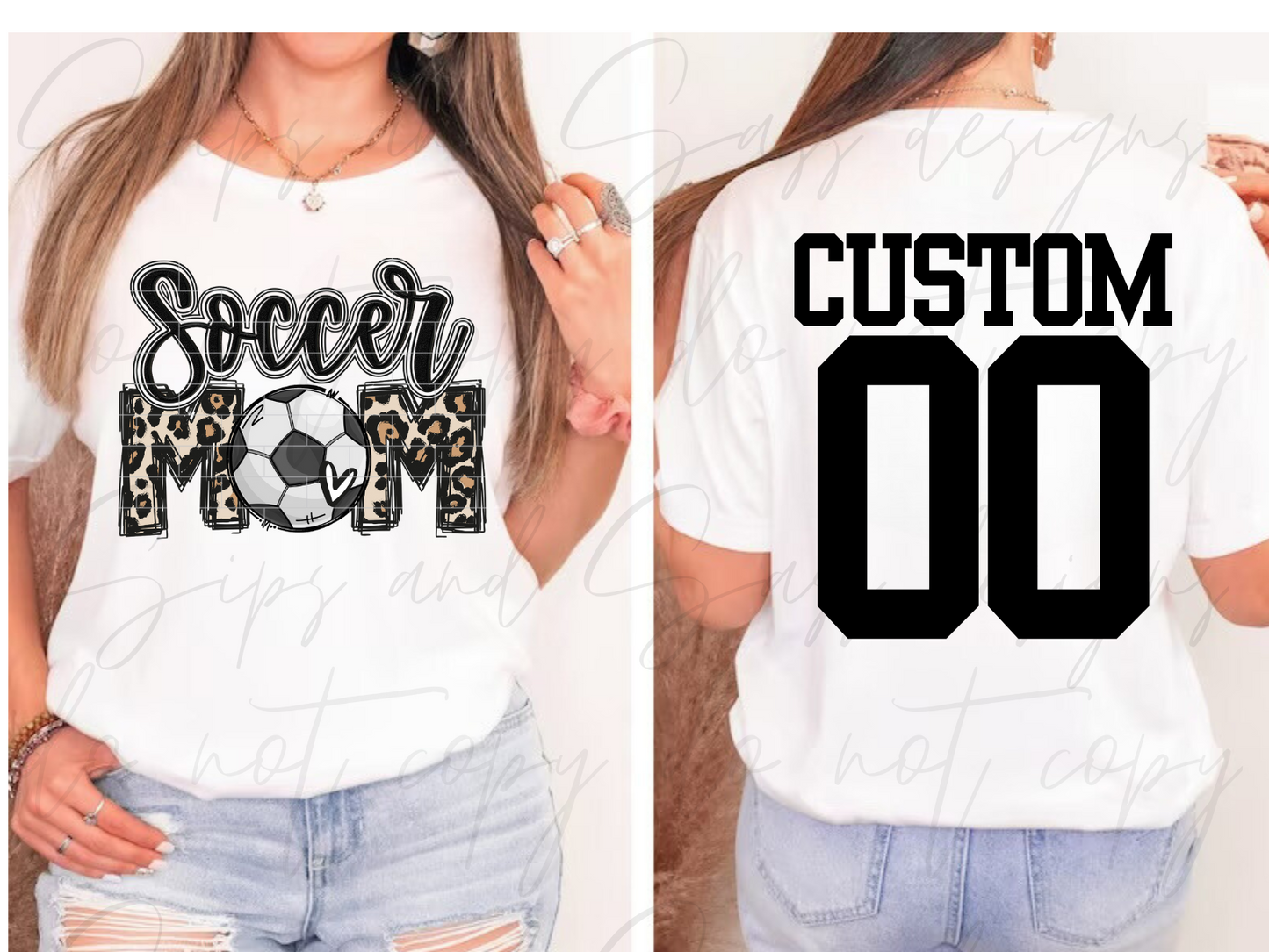 Customized Sport mama and name Shirt front and back