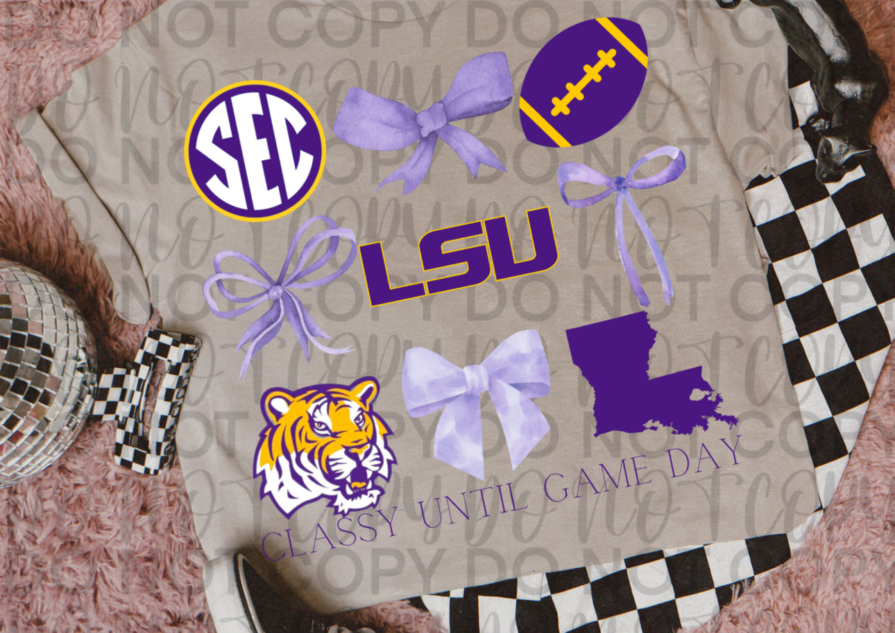 LSU bow collage