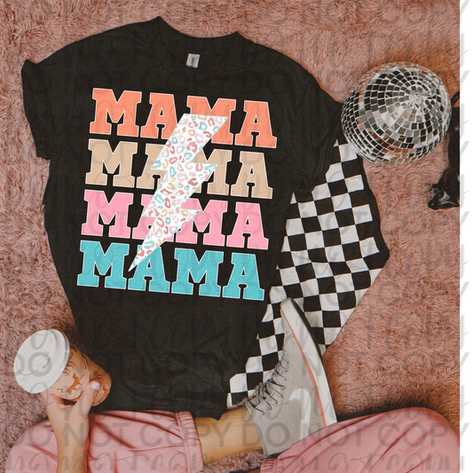 Mama floral lightening bolt