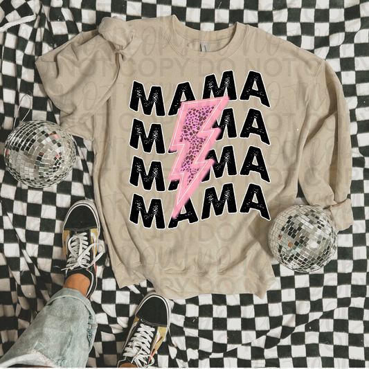 Mama pink lightening bolt